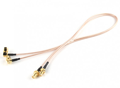 Obrázek RP-SMA Plug w/90 Degree Adapter < - > RP-SMA Jack 500mm RG316 Extension (2pcs/set)