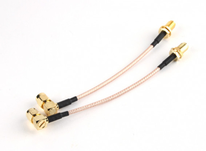 Obrázek RP-SMA Plug with 90 Degree Adapter < - > RP-SMA Jack 100mm RG316 Extension (2pcs/set)