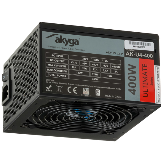 Obrázek Akyga PC zdroj 400W Ultimate Series modulární 80+ Bronze 120mm ventilátor