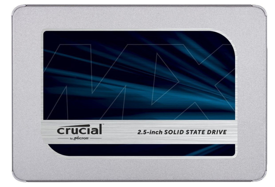 Obrázek Crucial SSD 250GB MX500 SATA III 2.5" 3D TLC 7mm (čtení/zápis: 560/510MB/s; 95/90K IOPS) + 9.5mm adaptér