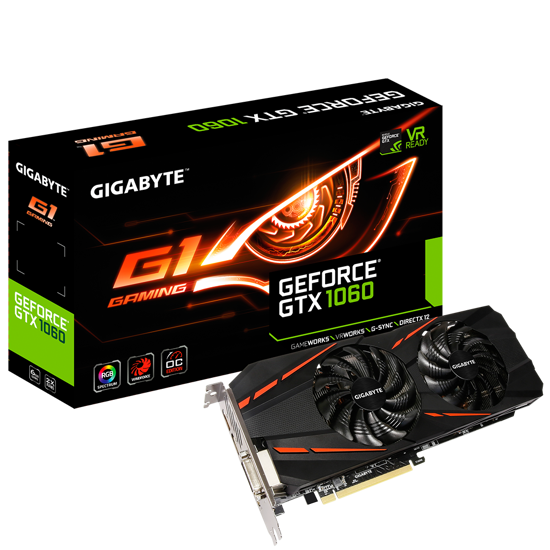 Obrázek Herní grafika Gigabyte GeForce GTX 1060 G1 Gaming 6GB GDDR5 LED PCI-E