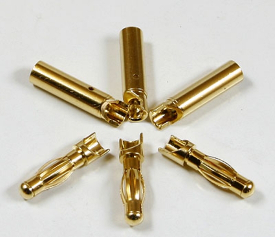 Picture of Konektory 4 mm - balíček 6 kusů (3 páry) - výřez pro pájení